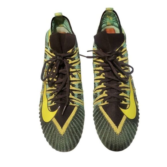 Nike Alpha Pro 2 Mid TD Men's Football Cleats Black Green Yellow 719927-010 Size - Picture 1 of 10